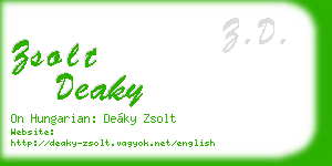 zsolt deaky business card